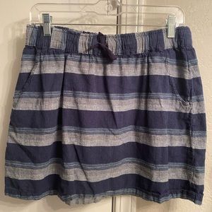 Patagonia blue & gray stripe skirt sz small organic cotton & hemp